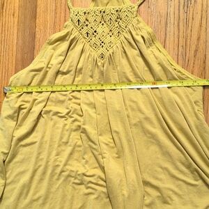 Hem &  Thread Golden Rod Macrame Detail Swing Tank Top Size Small